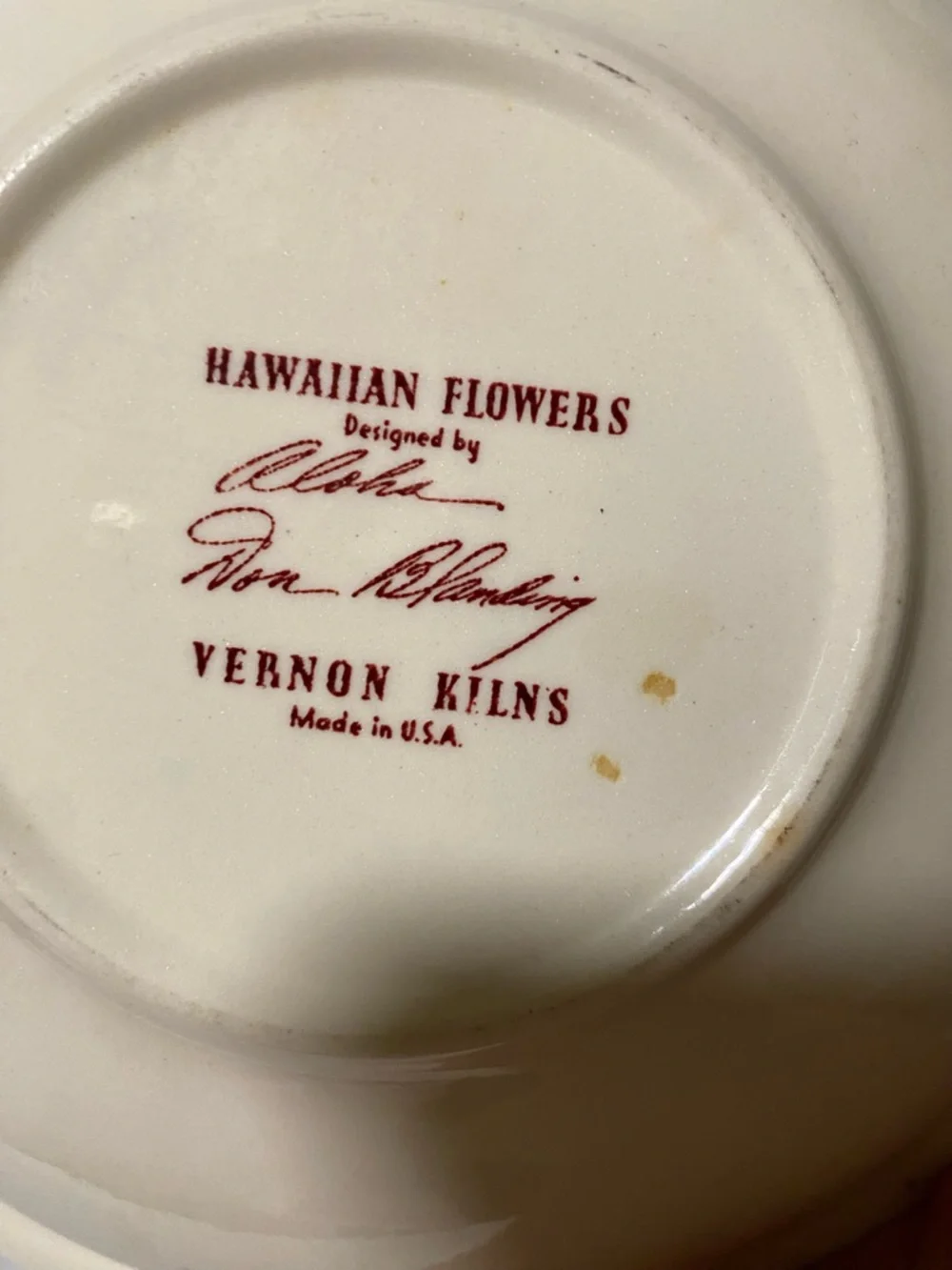 ALOHAS Red and Cream Floral Ceramic Bowl - Picture 2 of 10